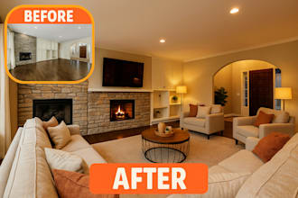 create virtual staging, 2d to 3d floor plan ,architectural 3d ,home staging