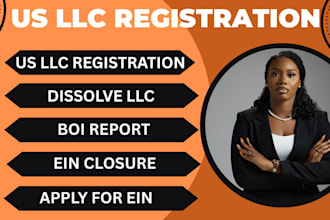 do us llc registration, ein number, boi report, itin, c and s corp, dissolve llc