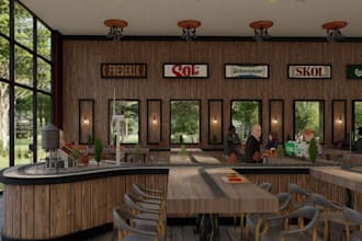 model luxury hotel resort, mediterranean restaurant,kitchen,bar,coffee shop,club