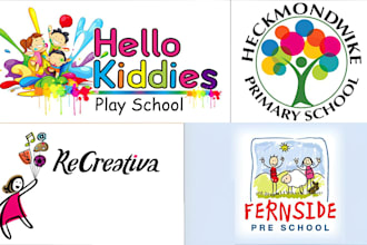 design modern childcare daycare baby shop and kids logo