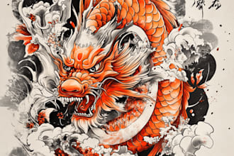 make a traditional japanese irezumi tattoo