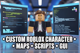 build roblox character models outfit animals map animate rigging scripting gui