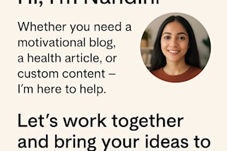 write SEO blog posts, motivational and health articles
