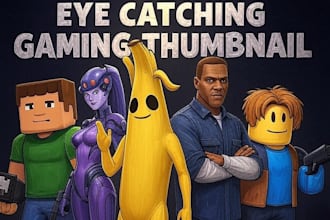 design cool gaming youtube thumbnail as you want