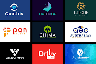 do minimalist logo design, brand identity and branding kit