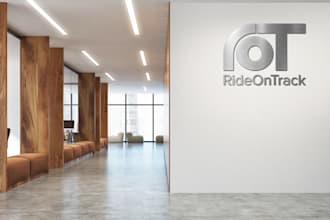 design metalic logo on the wall for your zoom background, business card