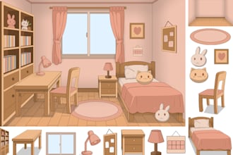 draw a cool background illustration in 2d anime style