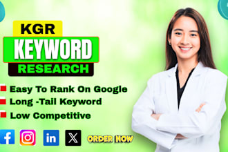 do kgr keyword research to find low competition  that rank fast