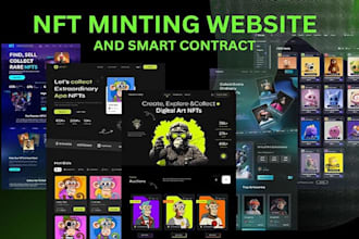 develop nft smart contract, nft minting website, and nft marketplace