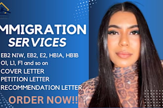 do USA immigration visa cover letter, petition letter for eb2 niw, e2, l1, o1,f1