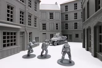 3d terrain miniature ttrpg rpg diorama 3d toy figure ruins castle stl 3d print