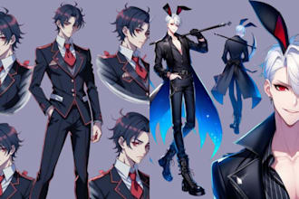 create a custom vtuber model live2d rigging  kawaii vtuber overlays anime style