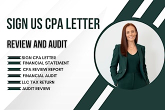 sign US audit CPA, review financial statement, audit financial CPA, CPA letter