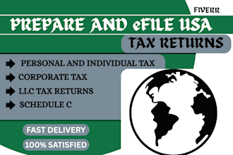 prepare and efile, boi report, USA tax returns for personal corporate and llc
