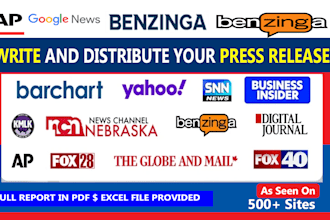 write and distribute press release or submit press release