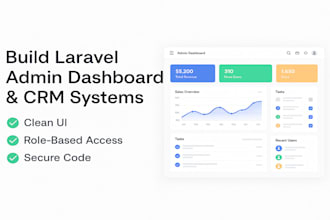 build custom laravel admin dashboards and CRM systems