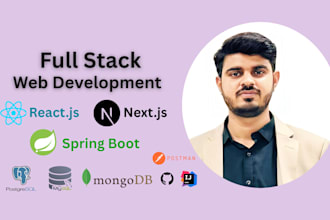 develop full stack web apps with java spring boot, react js, and next js
