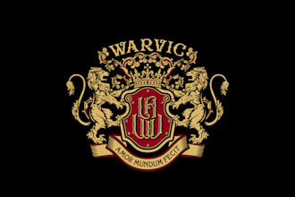 do luxury regal heraldic family crest coat of arms logo or any graphic design