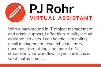 be your I will be your detail focused and reliable virtual assistant