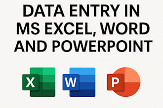 do data entry in ms excel, word and power point