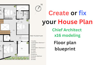 fix autocad floor plan, rhino 3d, redesign house plan in your sketches