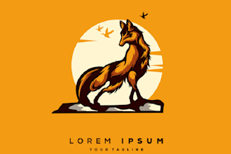design high quality coyote, wildlife and animal logo
