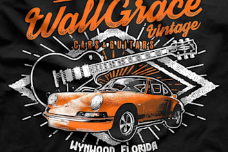 draw vector automotive car illustration for t shirt business design
