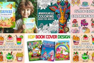 design quality bold and easy kids and adult coloring book amazon kdp book cover