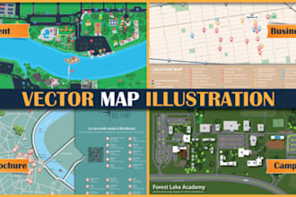 design custom illustrated vector maps for events, travel, sites, and businesses
