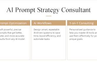 be your ai prompt strategy consultant