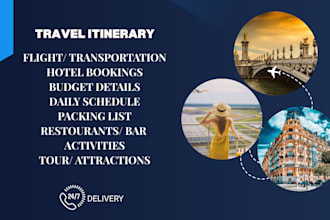 create your travel itinerary for your vacation or trips