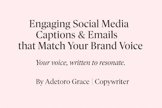 write captions and emails that connects and match your brand voice