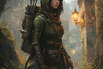 fantasy concept art game character,