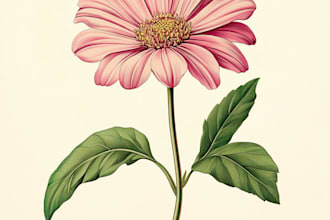 make a amazing botanical vector line art illustration