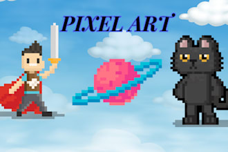 do custom pixel illustrations and animation for your indie game in lofi style