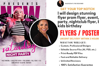 design stunning flyrer prom flyer event party night flyer bar kid birthday flyer