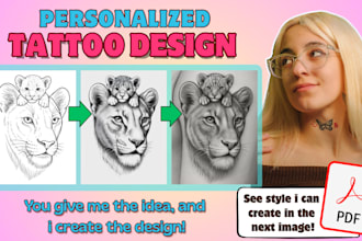 turn your pet or animal into a unique tattoo design