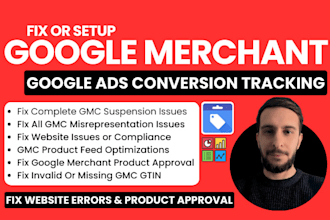 fix google merchant center suspension, website issues and gmc misrepresentation