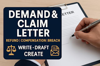 draft a compensation, demand or claim letter for refund, breach or any situation