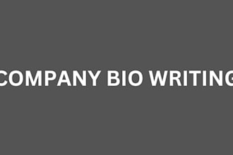 do company bio, about me, about us, and for your brand