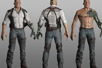 articulate 3d character model for unreal engine, unity3d, daz3d, 3d animation