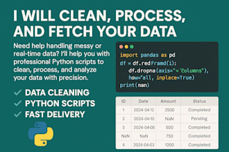 clean, process, and fetch your data using python scripts