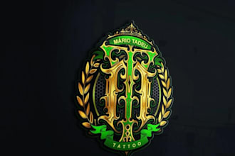 design logo tattoo shop and brand equipment