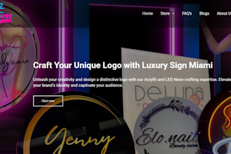 design 6 figure neon shopify store neon website neon sign website neon light web