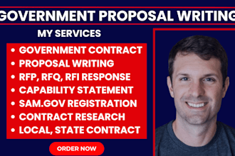write rfp response rfq, ifb government contract tender bid proposal with pricing