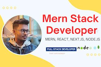 develop mern stack web app as a full stack developer, mern stack developer