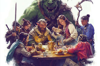 illustrate the best dnd party art illustration