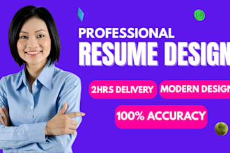 design a professional, modern, and eye catching resume
