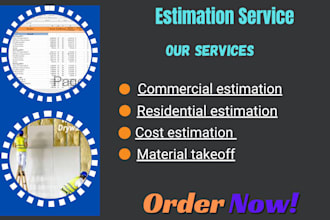 do material takeoff, construction cost estimation for all construction trades