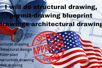do structural drawing, permit drawing 2d floor plan design architectural drawing